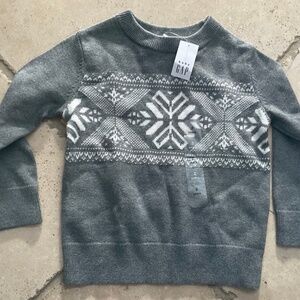 NWT Gap Gray Snowflake Sweater Boy's Winter Holiday Sz 12-18‎ month